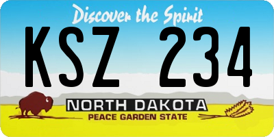 ND license plate KSZ234