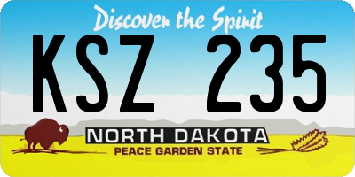 ND license plate KSZ235