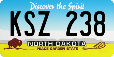 ND license plate KSZ238