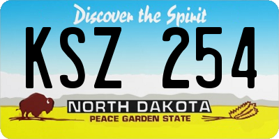 ND license plate KSZ254
