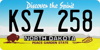 ND license plate KSZ258