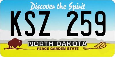 ND license plate KSZ259