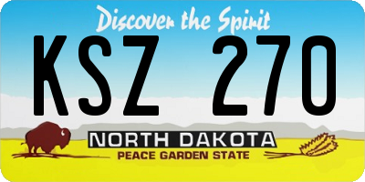 ND license plate KSZ270
