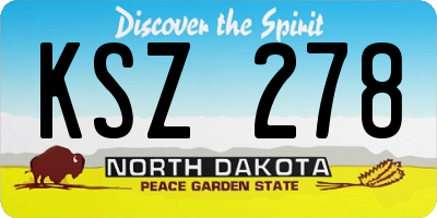 ND license plate KSZ278