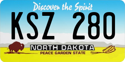 ND license plate KSZ280
