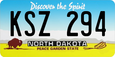 ND license plate KSZ294
