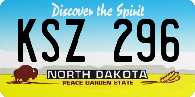 ND license plate KSZ296