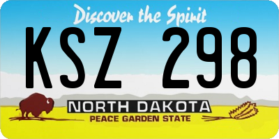 ND license plate KSZ298