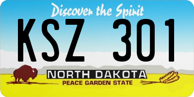 ND license plate KSZ301