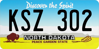 ND license plate KSZ302