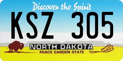 ND license plate KSZ305