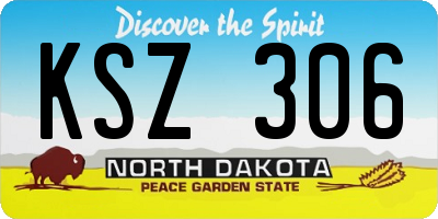 ND license plate KSZ306