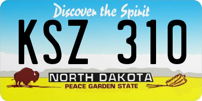 ND license plate KSZ310