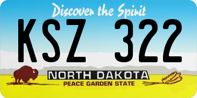 ND license plate KSZ322