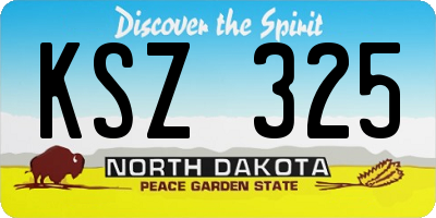 ND license plate KSZ325