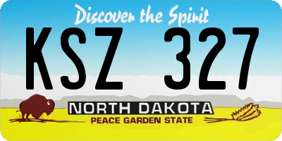 ND license plate KSZ327