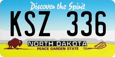 ND license plate KSZ336