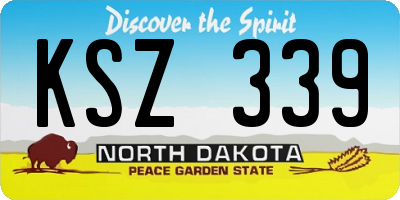 ND license plate KSZ339