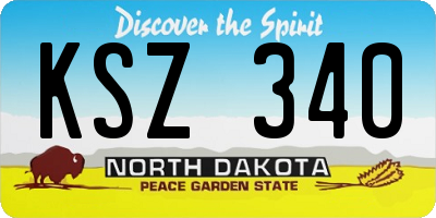 ND license plate KSZ340