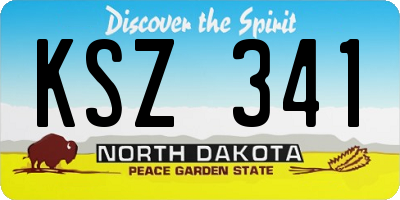 ND license plate KSZ341