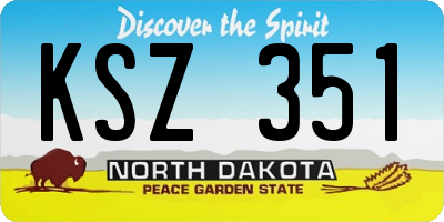 ND license plate KSZ351