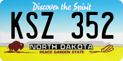 ND license plate KSZ352