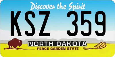 ND license plate KSZ359