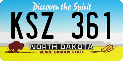 ND license plate KSZ361