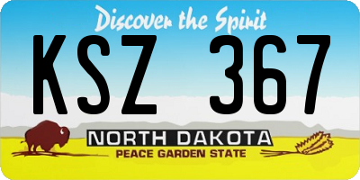ND license plate KSZ367