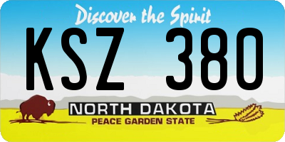 ND license plate KSZ380