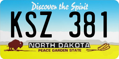 ND license plate KSZ381