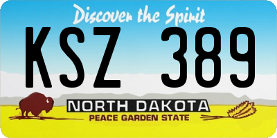 ND license plate KSZ389