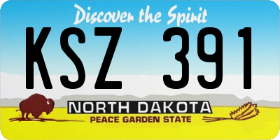 ND license plate KSZ391
