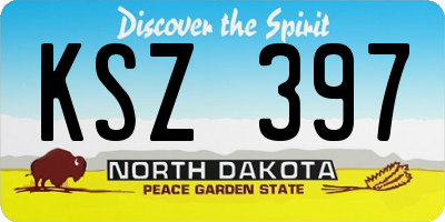 ND license plate KSZ397