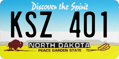 ND license plate KSZ401
