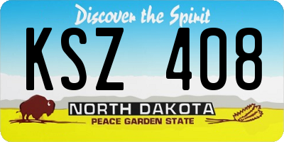 ND license plate KSZ408