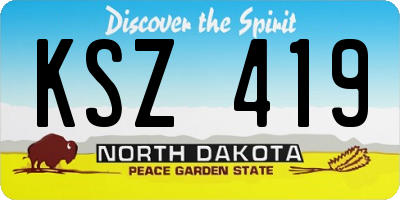 ND license plate KSZ419