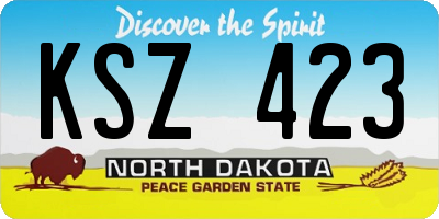 ND license plate KSZ423