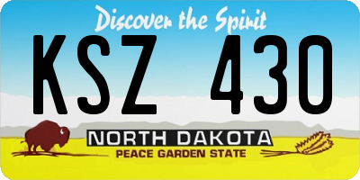 ND license plate KSZ430