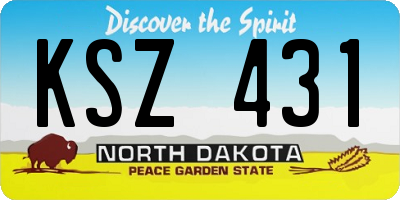 ND license plate KSZ431