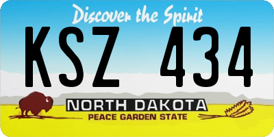 ND license plate KSZ434