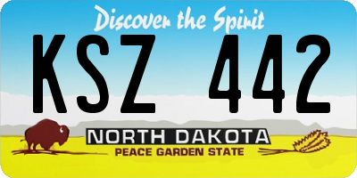 ND license plate KSZ442