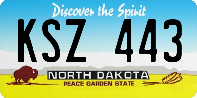 ND license plate KSZ443