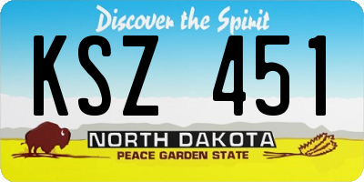 ND license plate KSZ451