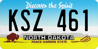 ND license plate KSZ461