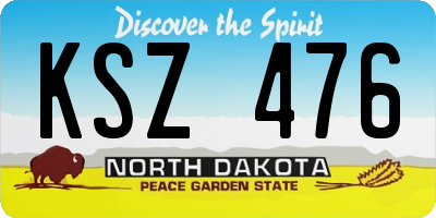 ND license plate KSZ476