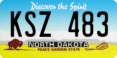 ND license plate KSZ483