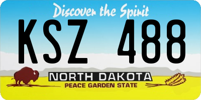 ND license plate KSZ488