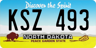 ND license plate KSZ493
