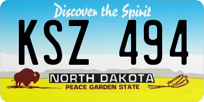 ND license plate KSZ494